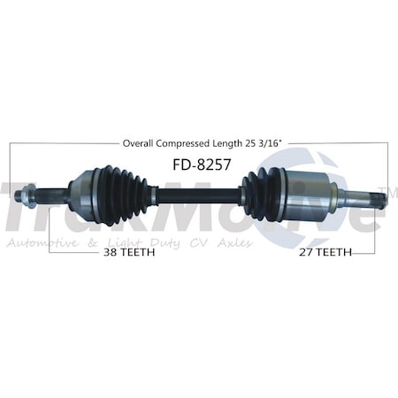 Surtrack Axle Cv Axle Shaft, Fd-8257 FD-8257